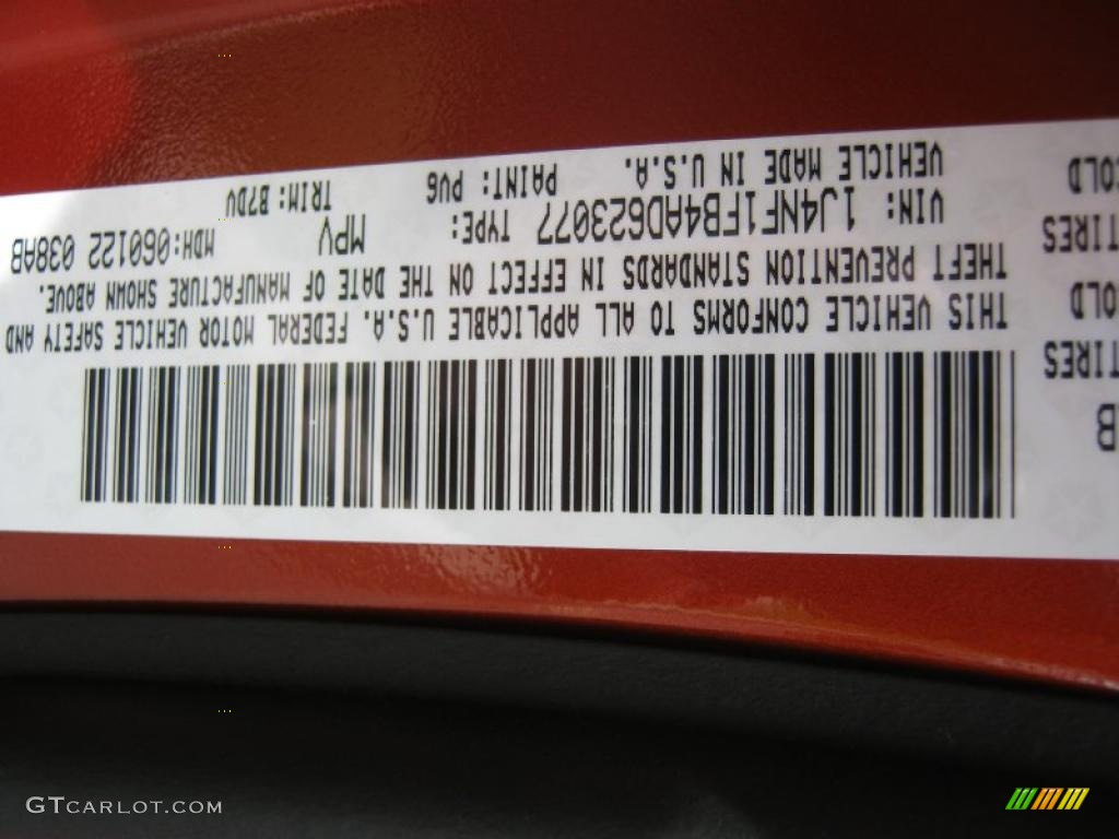 2010 Compass Color Code PV6 for Sunburst Orange Pearl Photo #47984867