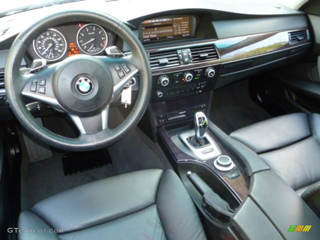2008 BMW 5 Series 550i Sedan Black Dashboard Photo #47985275