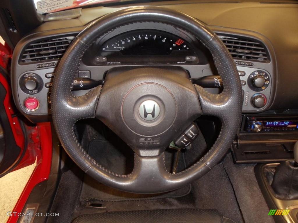 2001 Honda S2000 Roadster Black Steering Wheel Photo #47989674