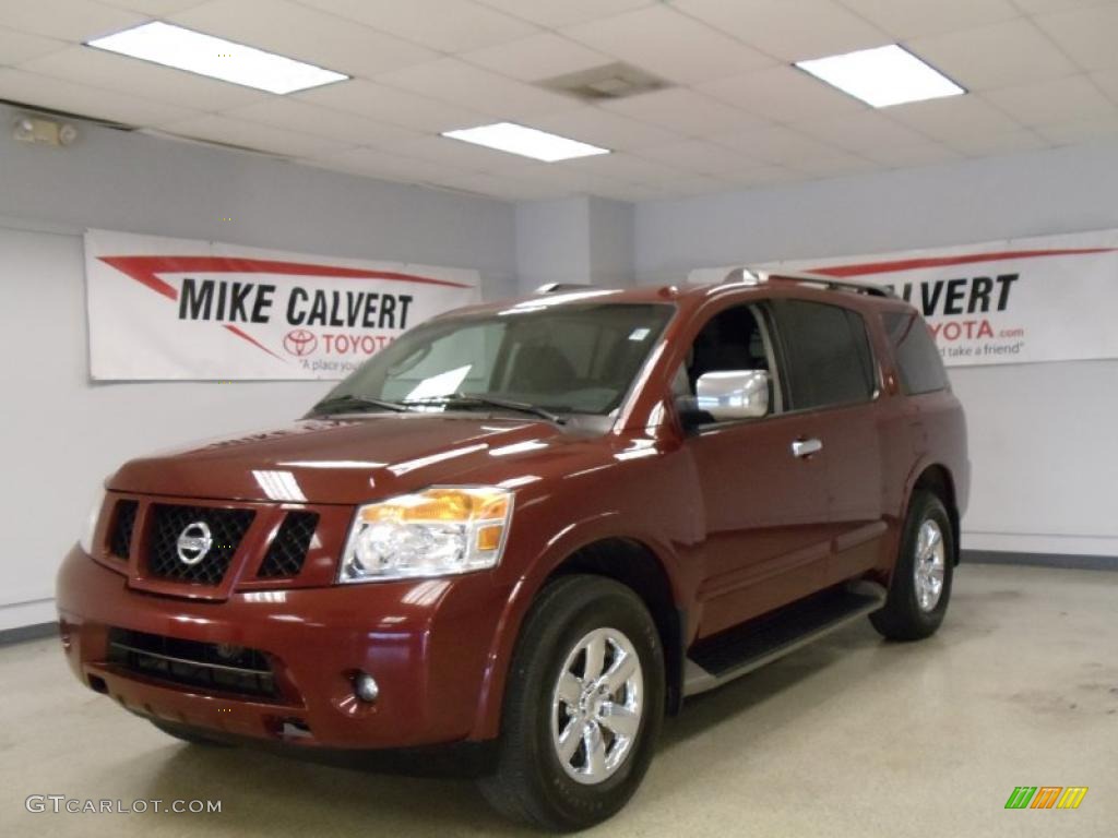 2010 Armada SE 4WD - Tuscan Sun Red Pearl / Charcoal photo #1