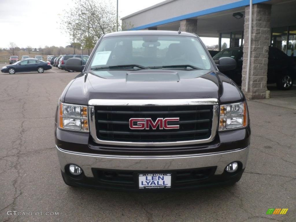 2008 Sierra 1500 SLE Extended Cab 4x4 - Dark Crimson Metallic / Ebony photo #3
