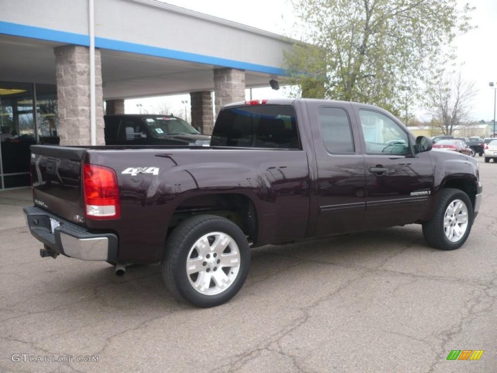 2008 Sierra 1500 SLE Extended Cab 4x4 - Dark Crimson Metallic / Ebony photo #6