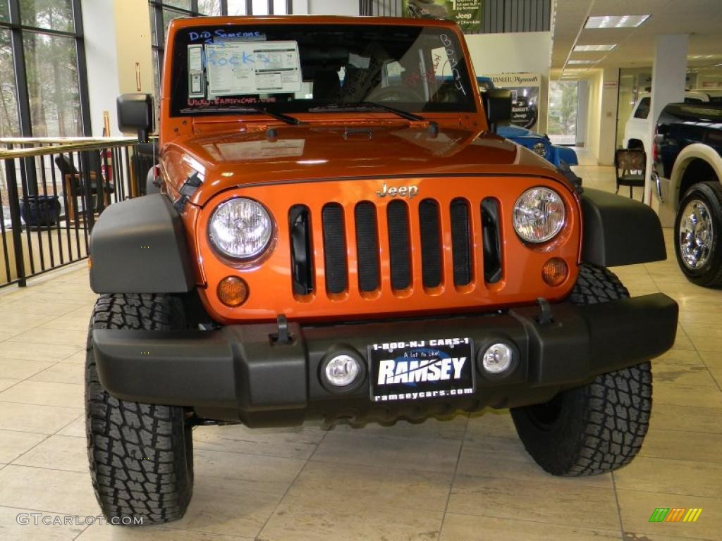 2011 Wrangler Sport 4x4 - Mango Tango Pearl / Black photo #14