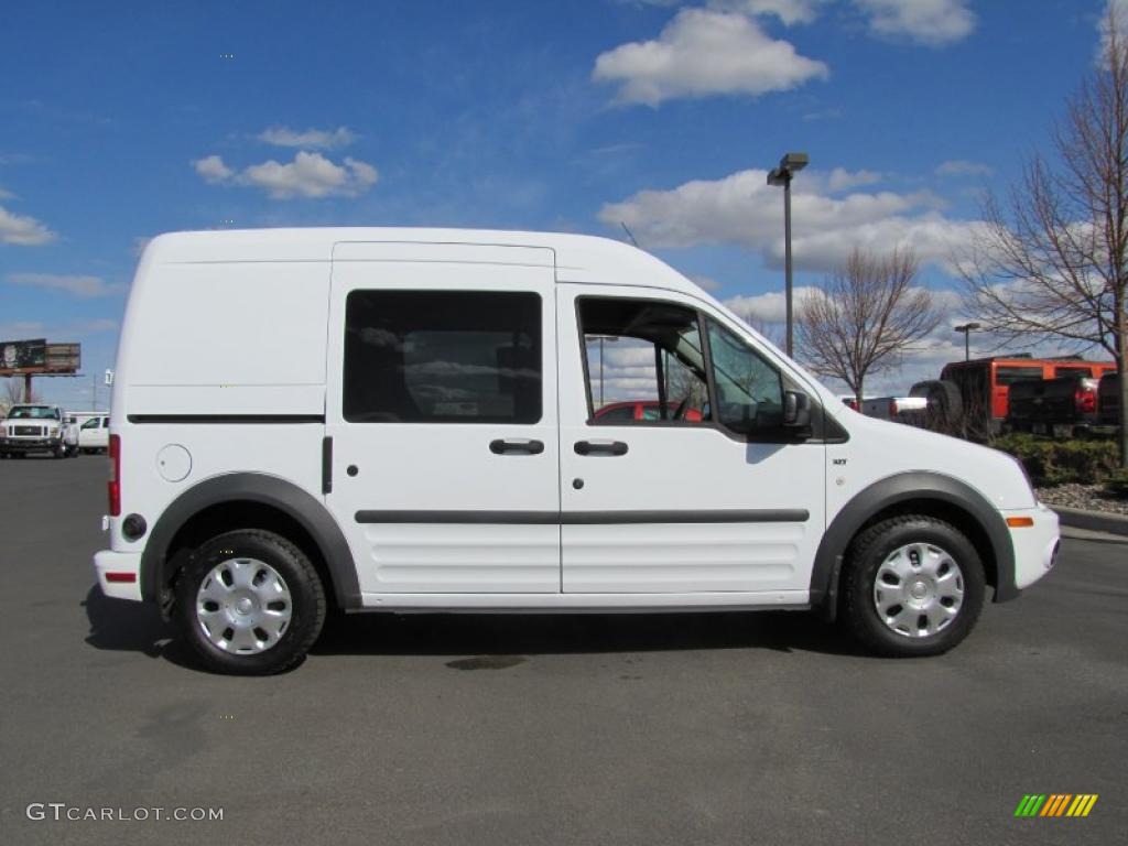 Frozen White 2010 Ford Transit Connect XLT Cargo Van Exterior Photo #47994738