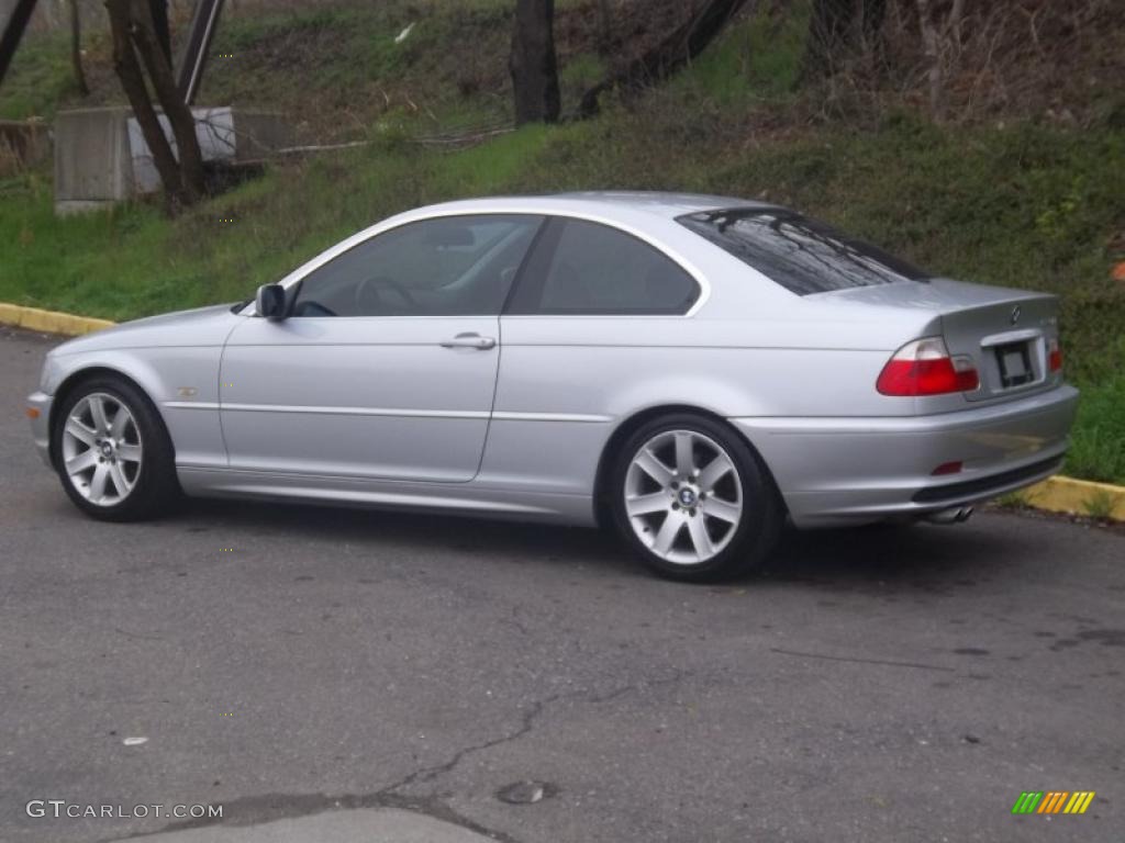 2002 3 Series 325i Coupe - Titanium Silver Metallic / Black photo #3