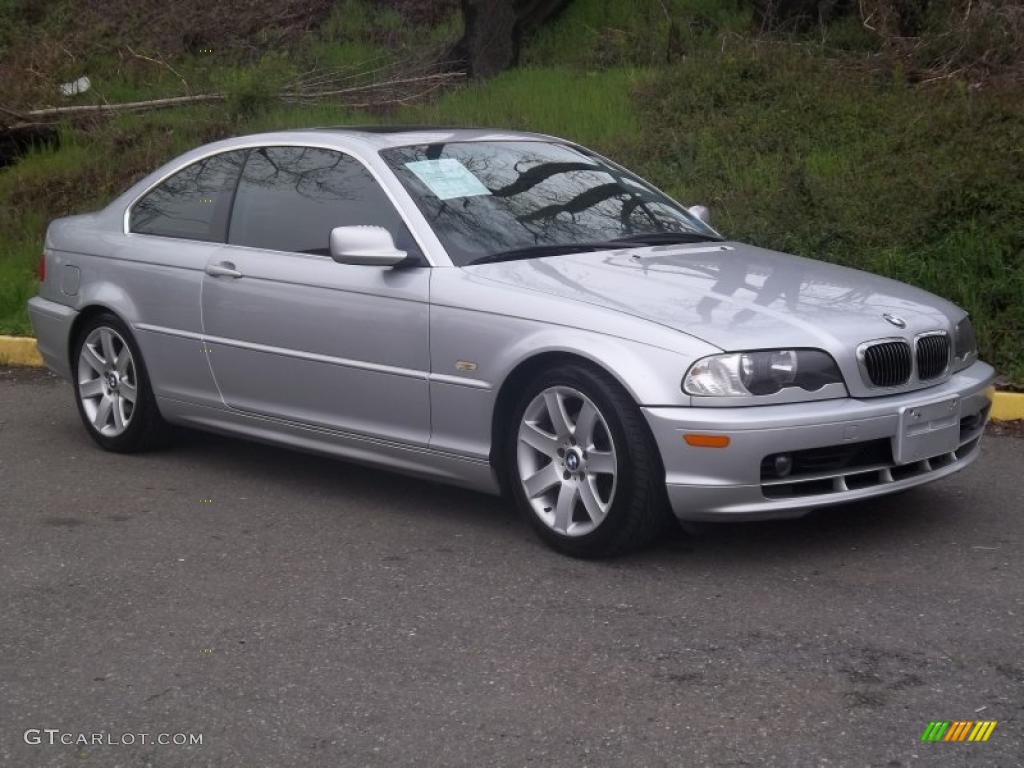 2002 3 Series 325i Coupe - Titanium Silver Metallic / Black photo #4