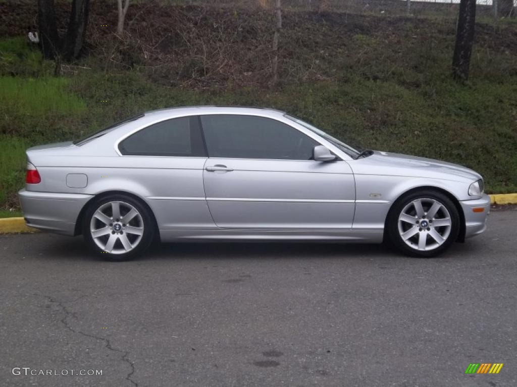 2002 3 Series 325i Coupe - Titanium Silver Metallic / Black photo #5