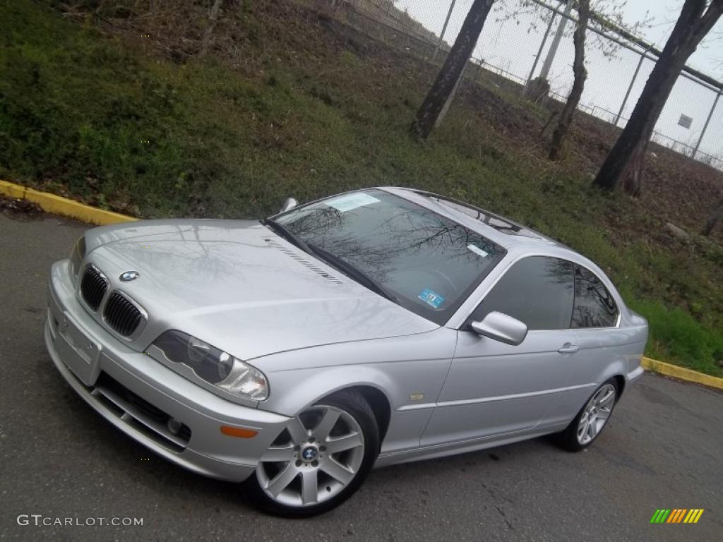 2002 3 Series 325i Coupe - Titanium Silver Metallic / Black photo #21