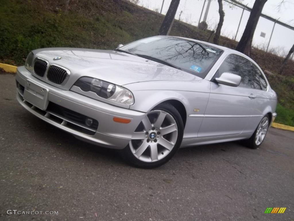 2002 3 Series 325i Coupe - Titanium Silver Metallic / Black photo #22