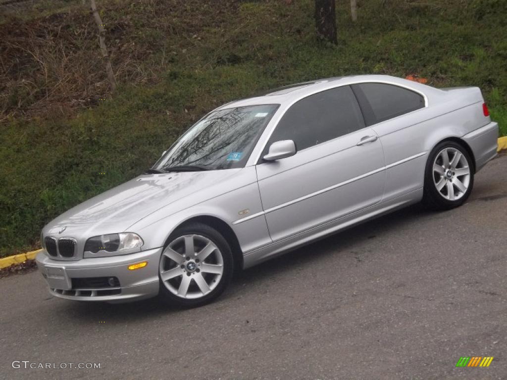 2002 3 Series 325i Coupe - Titanium Silver Metallic / Black photo #23