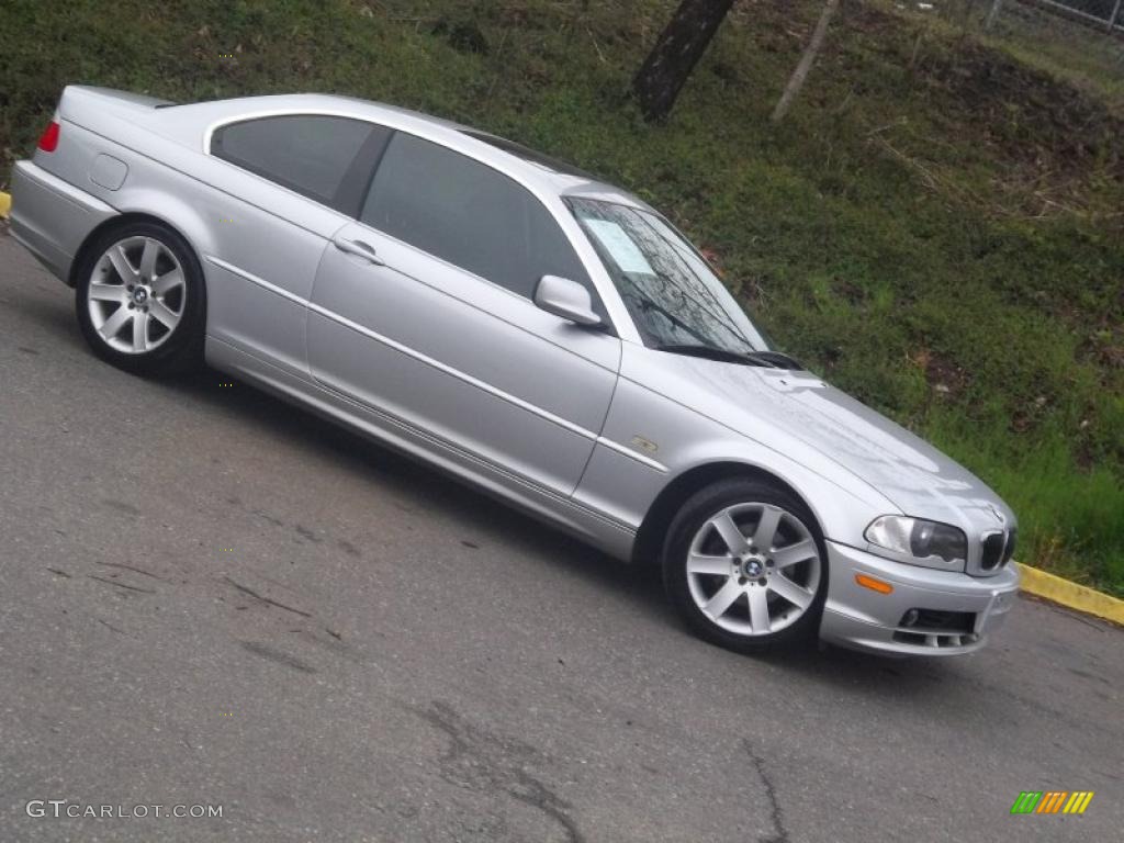 2002 3 Series 325i Coupe - Titanium Silver Metallic / Black photo #28