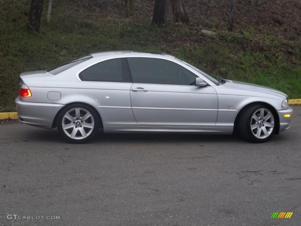 2002 3 Series 325i Coupe - Titanium Silver Metallic / Black photo #29