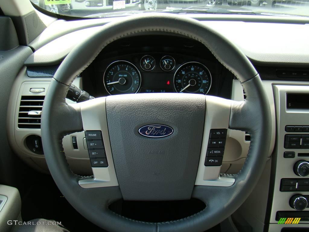 2010 Ford Flex SE Medium Light Stone Steering Wheel Photo #48000558