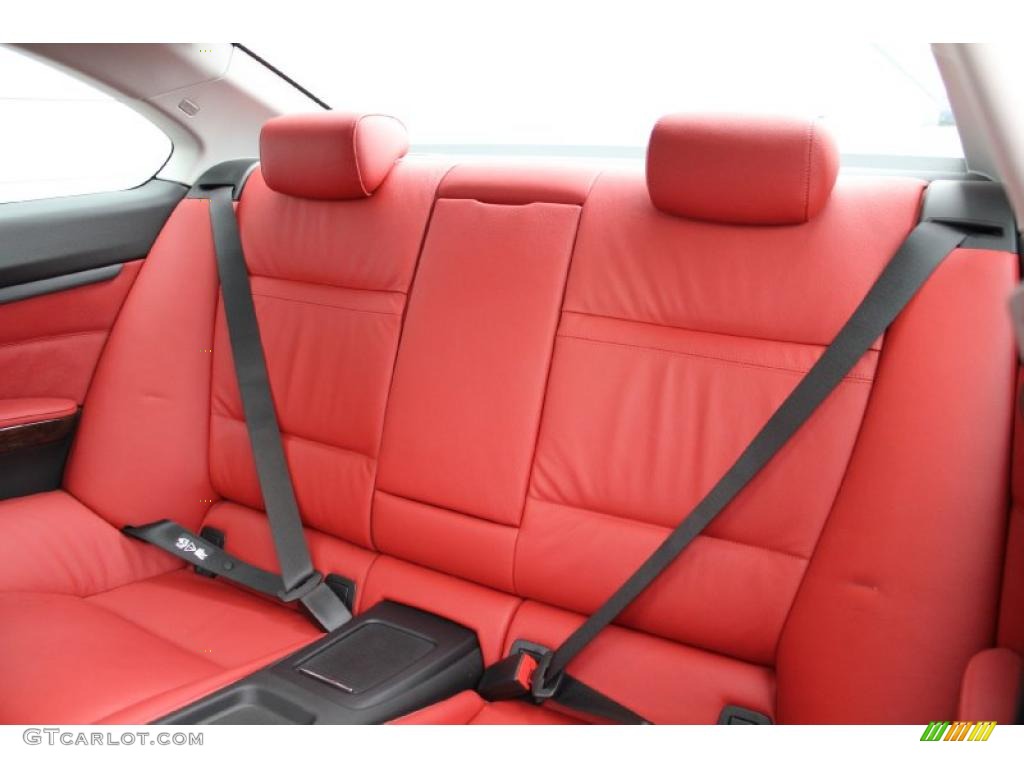 2008 3 Series 328xi Coupe - Jet Black / Coral Red/Black photo #14