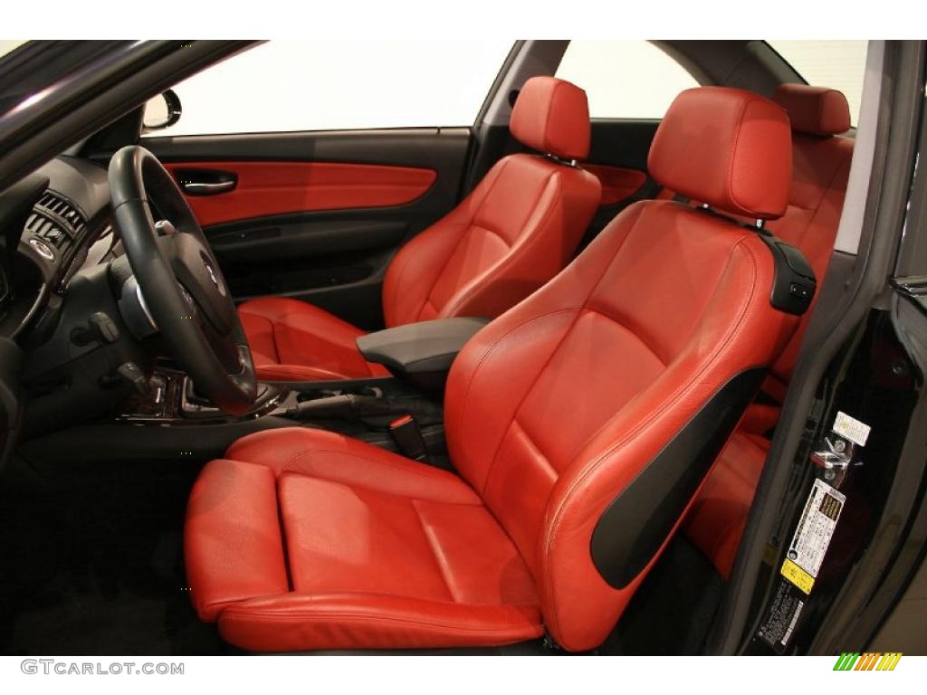 Coral Red Interior 2008 BMW 1 Series 135i Coupe Photo #48010768