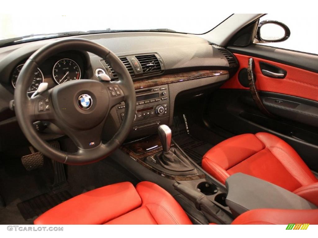 2008 BMW 1 Series 135i Coupe Coral Red Dashboard Photo #48010771