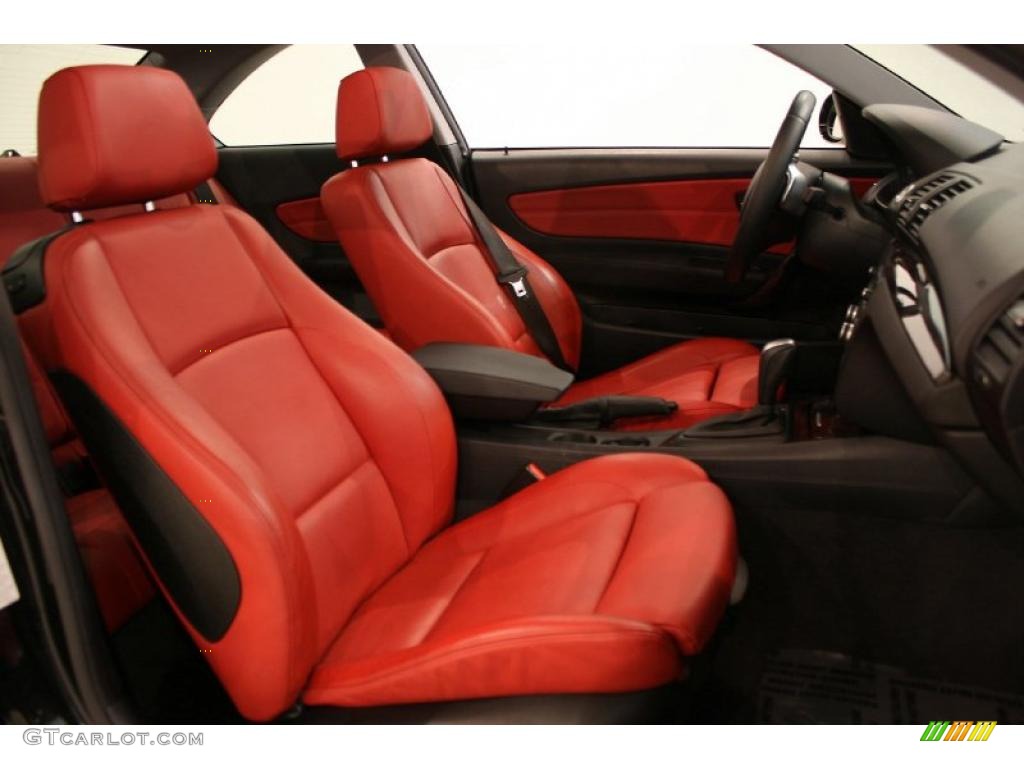 Coral Red Interior 2008 BMW 1 Series 135i Coupe Photo #48010819
