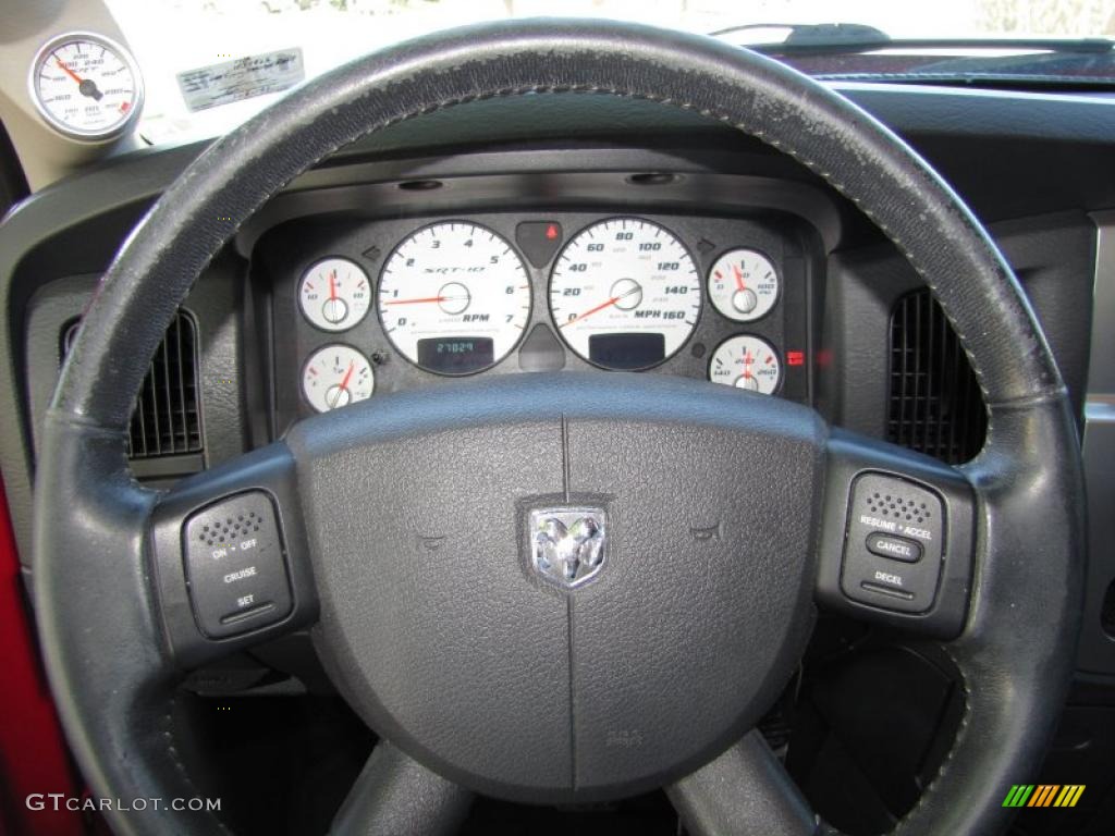 2005 Dodge Ram 1500 SRT-10 Regular Cab Dark Slate Gray Steering Wheel Photo #48010948
