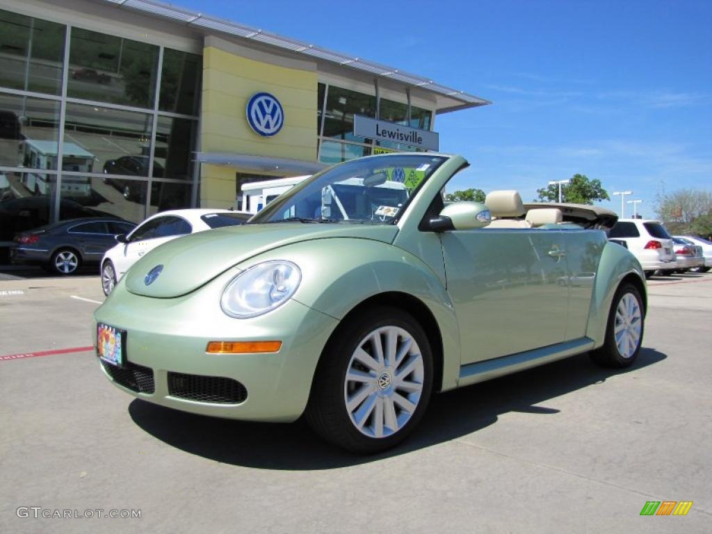 2008 New Beetle SE Convertible - Gecko Green / Cream Beige photo #1