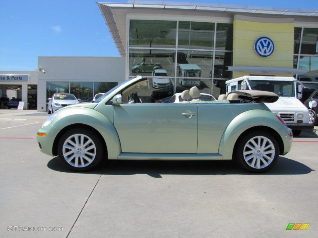 2008 New Beetle SE Convertible - Gecko Green / Cream Beige photo #2