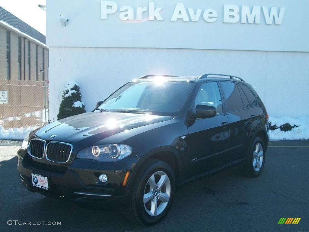 2008 X5 3.0si - Jet Black / Sand Beige photo #1