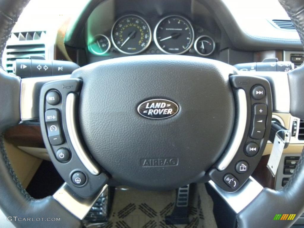 2009 Land Rover Range Rover Supercharged Ivory/Jet Black Steering Wheel Photo #48017711