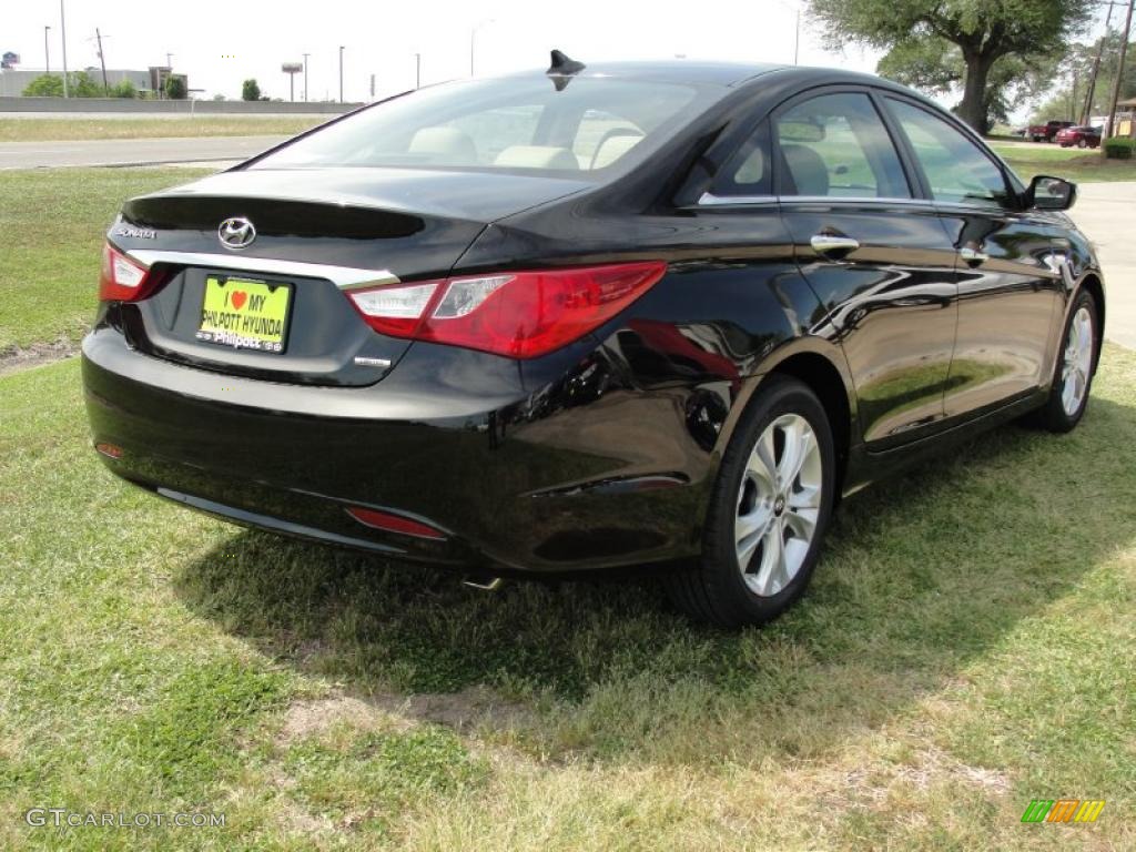 2011 Sonata Limited - Midnight Black / Camel photo #3