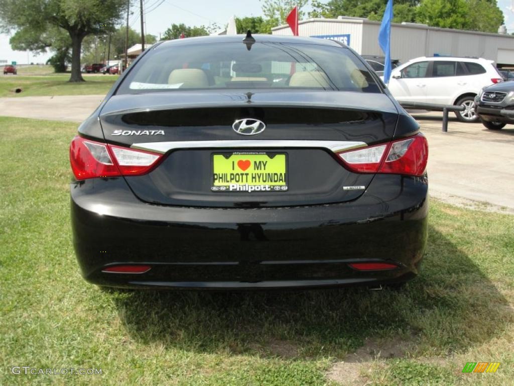 2011 Sonata Limited - Midnight Black / Camel photo #4
