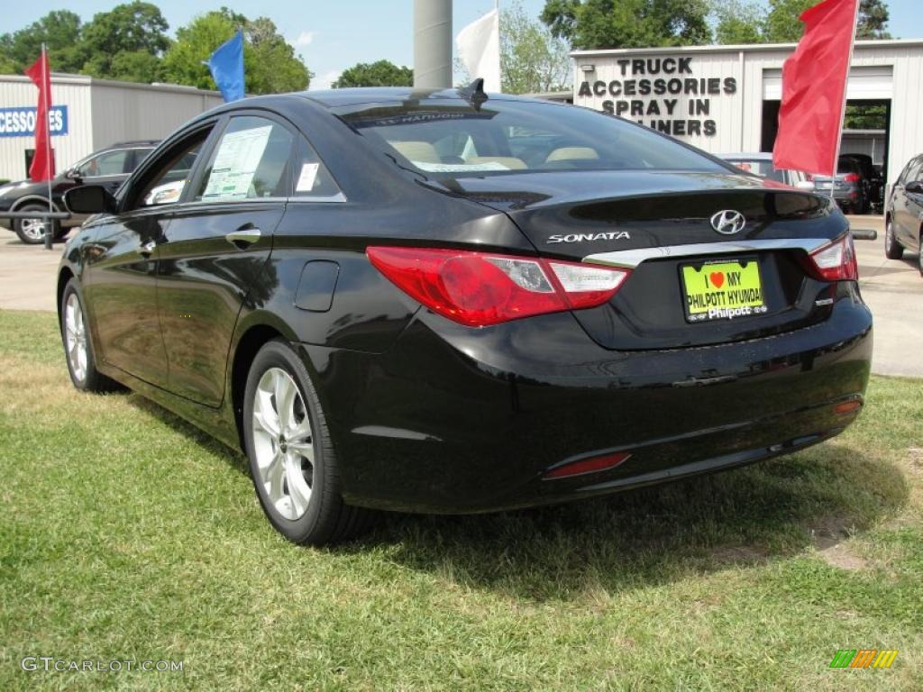 2011 Sonata Limited - Midnight Black / Camel photo #5