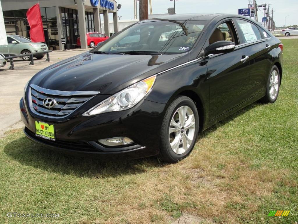 2011 Sonata Limited - Midnight Black / Camel photo #7