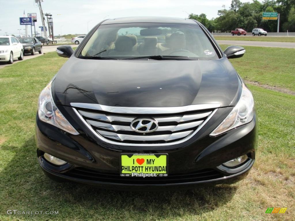 2011 Sonata Limited - Midnight Black / Camel photo #8
