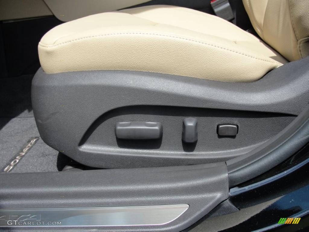 2011 Sonata Limited - Midnight Black / Camel photo #24