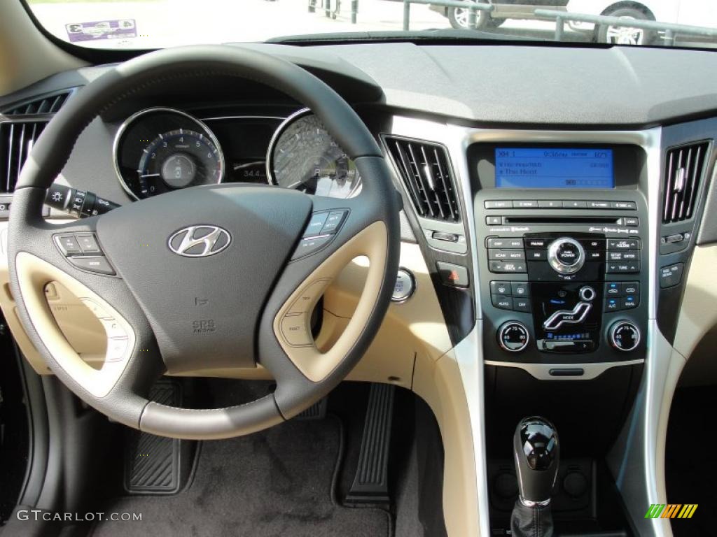 2011 Sonata Limited - Midnight Black / Camel photo #26
