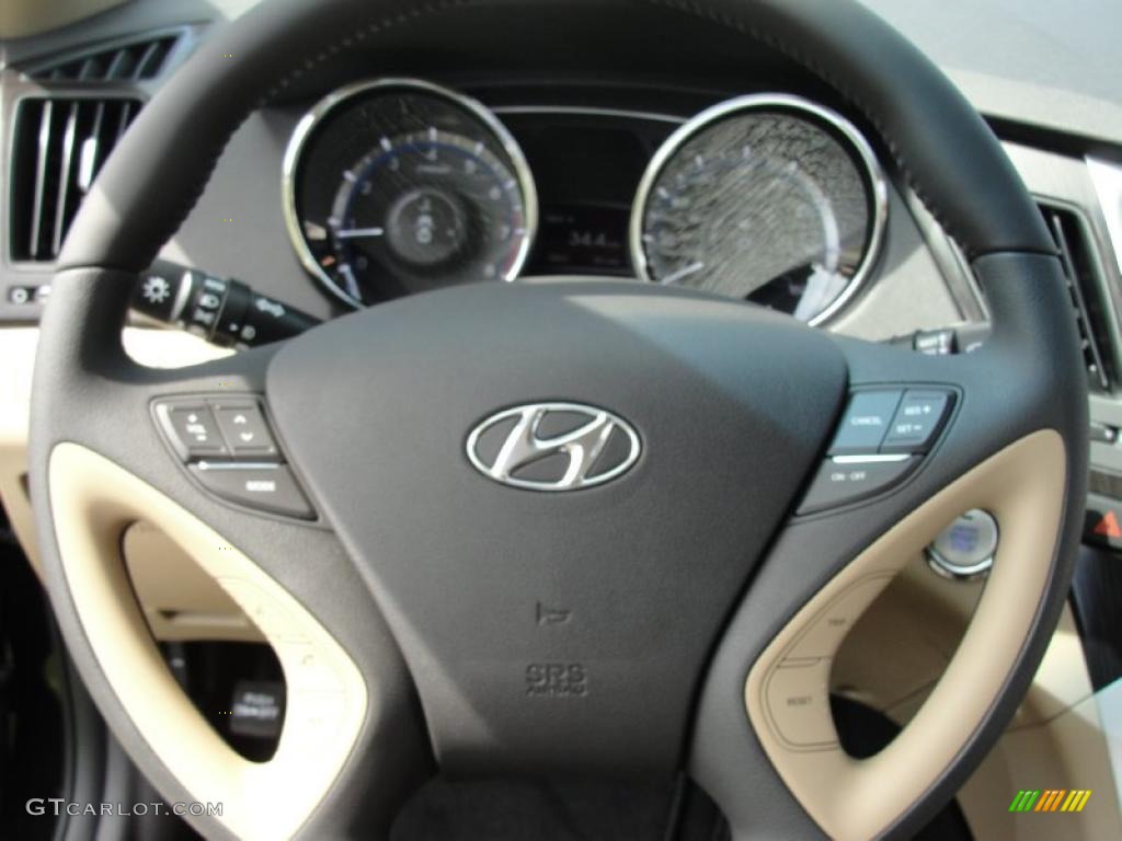 2011 Sonata Limited - Midnight Black / Camel photo #35