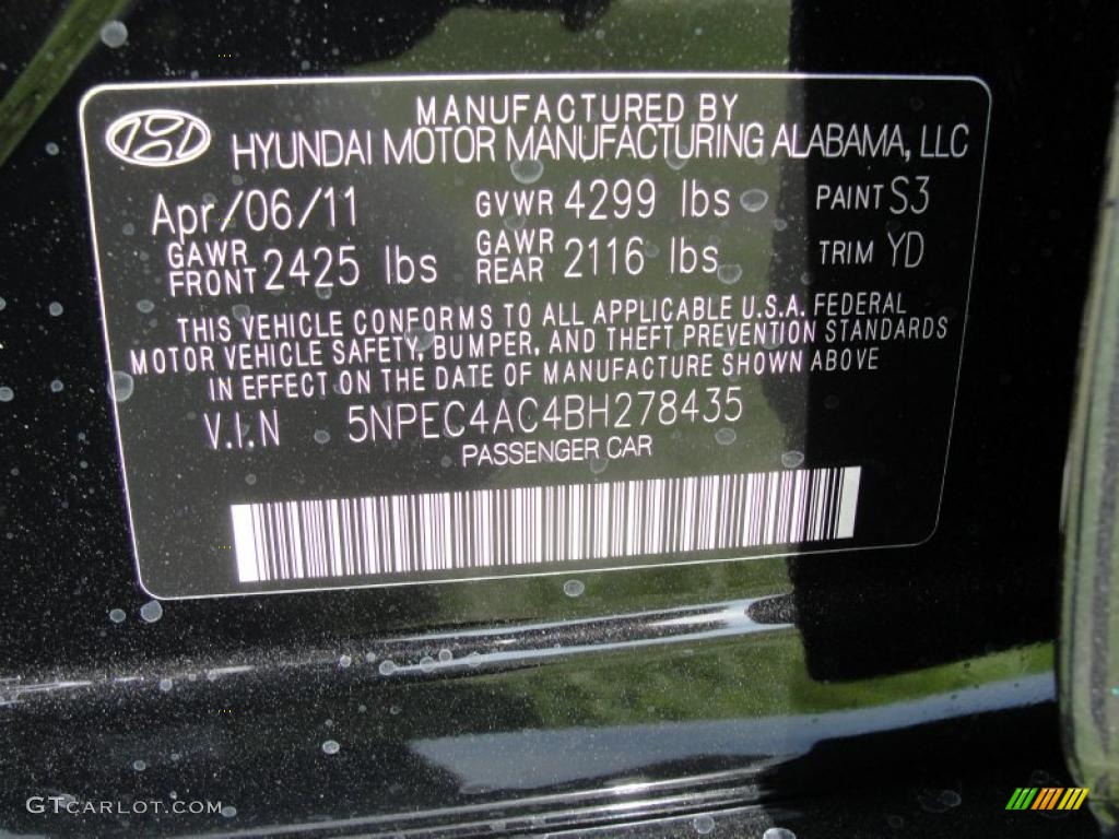 2011 Sonata Limited - Midnight Black / Camel photo #39