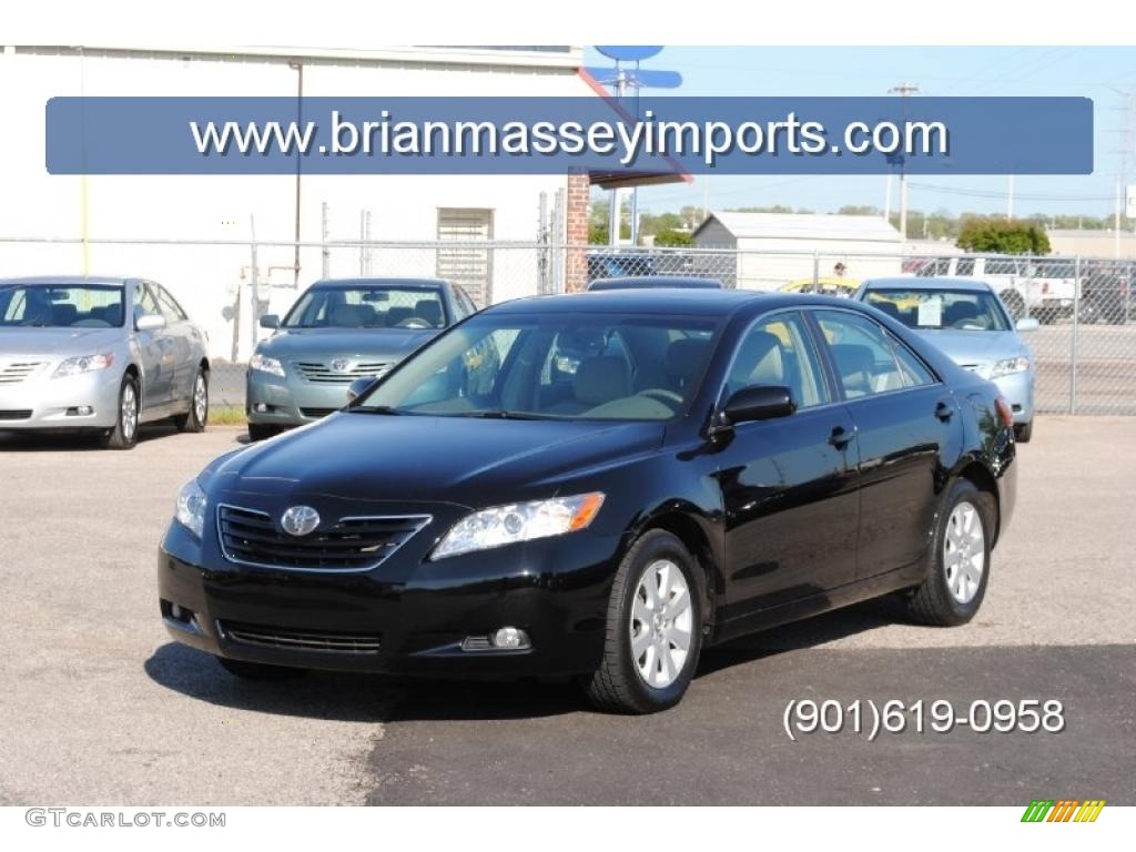 2008 Camry XLE V6 - Black / Bisque photo #1