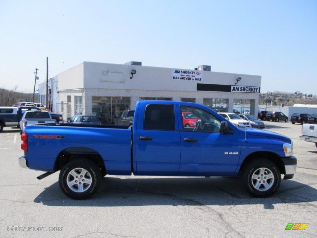 2008 Ram 1500 TRX4 Quad Cab 4x4 - Electric Blue Pearl / Medium Slate Gray photo #2