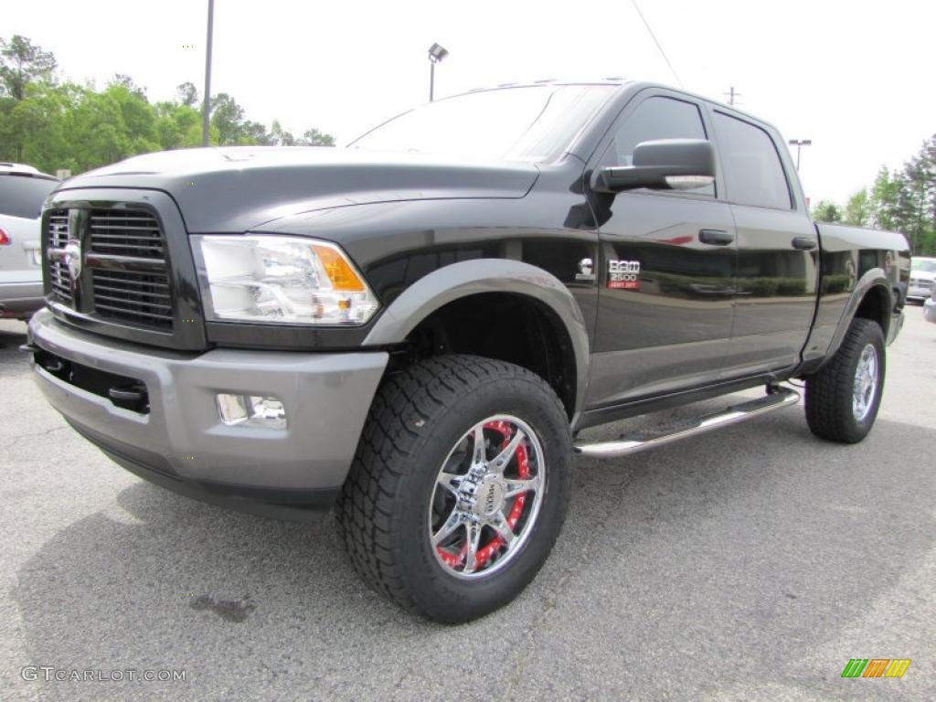 Brilliant Black Crystal Pearl 2011 Dodge Ram 2500 HD SLT Outdoorsman Crew Cab 4x4 Exterior Photo #48027983