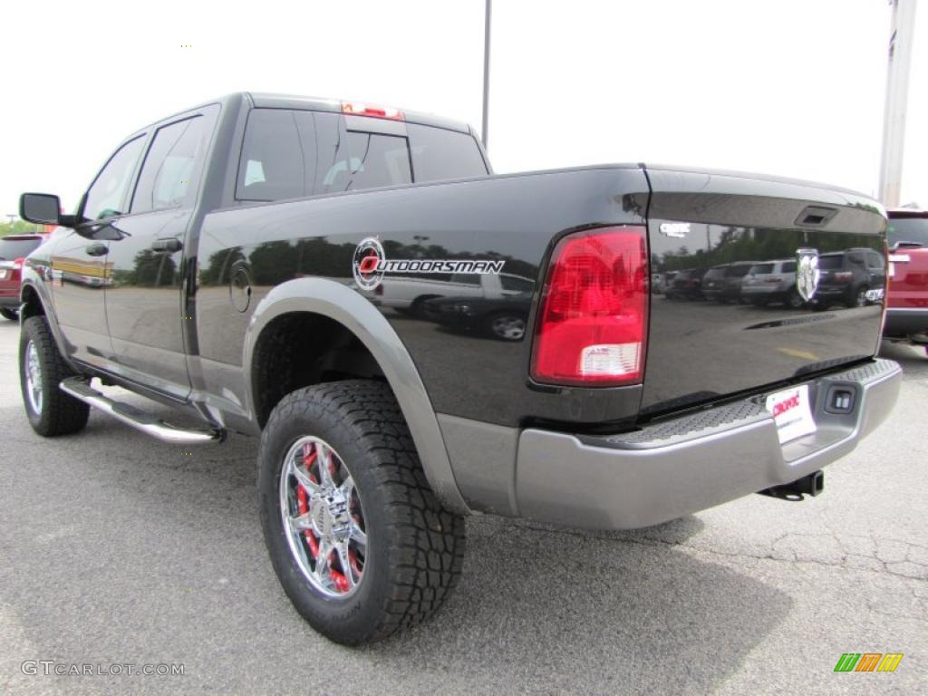 Brilliant Black Crystal Pearl 2011 Dodge Ram 2500 HD SLT Outdoorsman Crew Cab 4x4 Exterior Photo #48028013