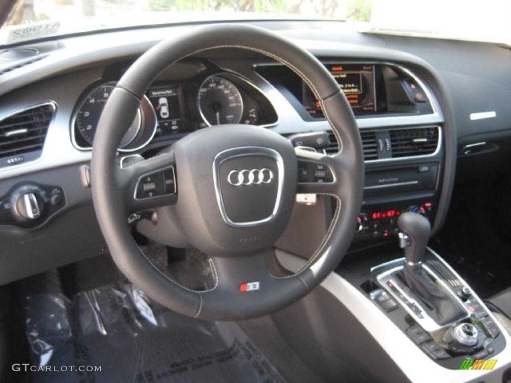 2011 Audi S5 4.2 FSI quattro Coupe Black Silk Nappa Leather Steering Wheel Photo #48028337