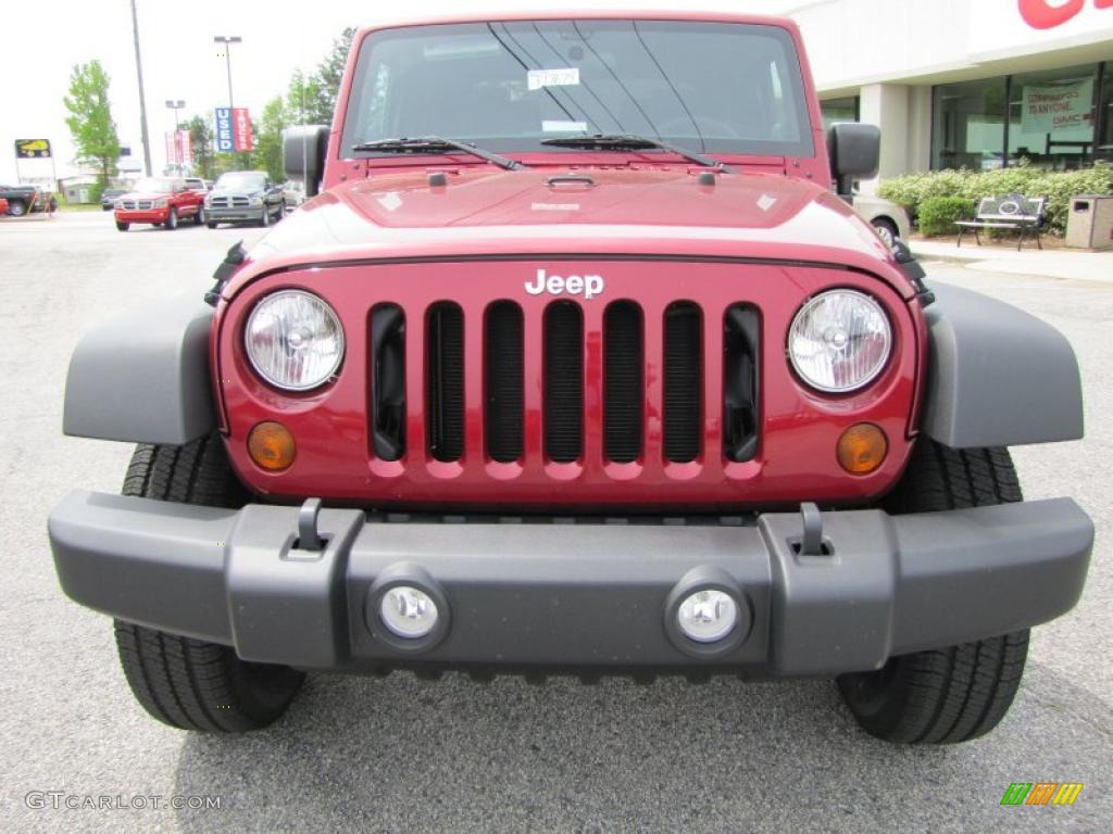 2011 Wrangler Sport S 4x4 - Deep Cherry Red Crystal Pearl / Black photo #2