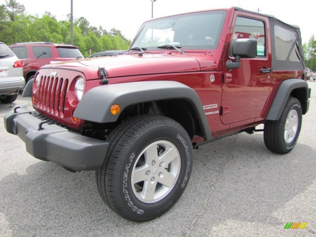 2011 Wrangler Sport S 4x4 - Deep Cherry Red Crystal Pearl / Black photo #3