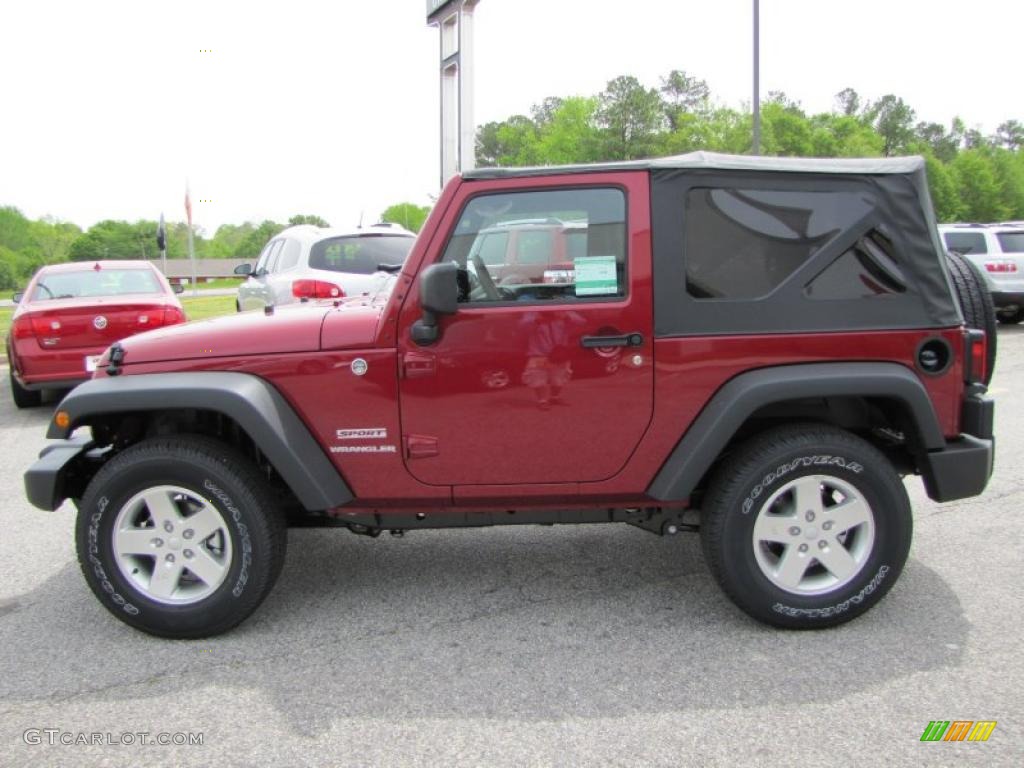 2011 Wrangler Sport S 4x4 - Deep Cherry Red Crystal Pearl / Black photo #4