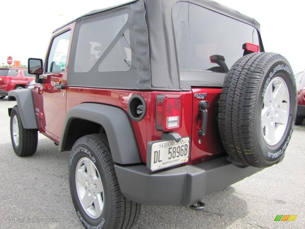 2011 Wrangler Sport S 4x4 - Deep Cherry Red Crystal Pearl / Black photo #5