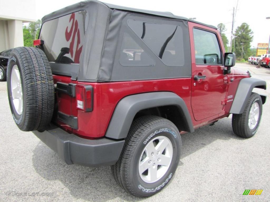 2011 Wrangler Sport S 4x4 - Deep Cherry Red Crystal Pearl / Black photo #7