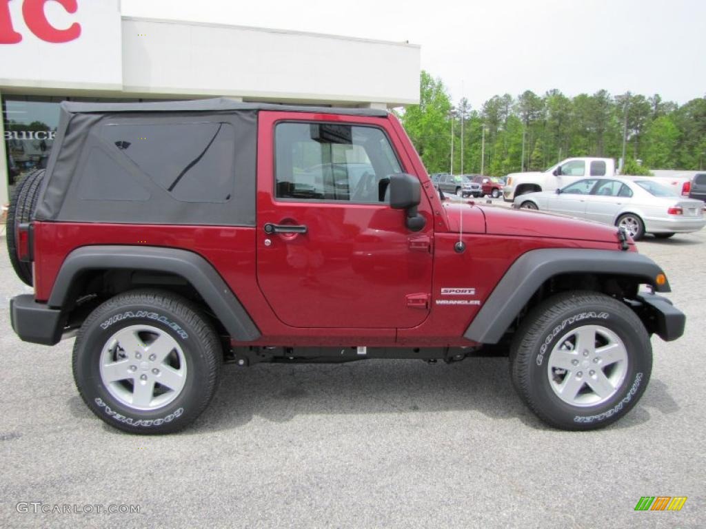2011 Wrangler Sport S 4x4 - Deep Cherry Red Crystal Pearl / Black photo #8