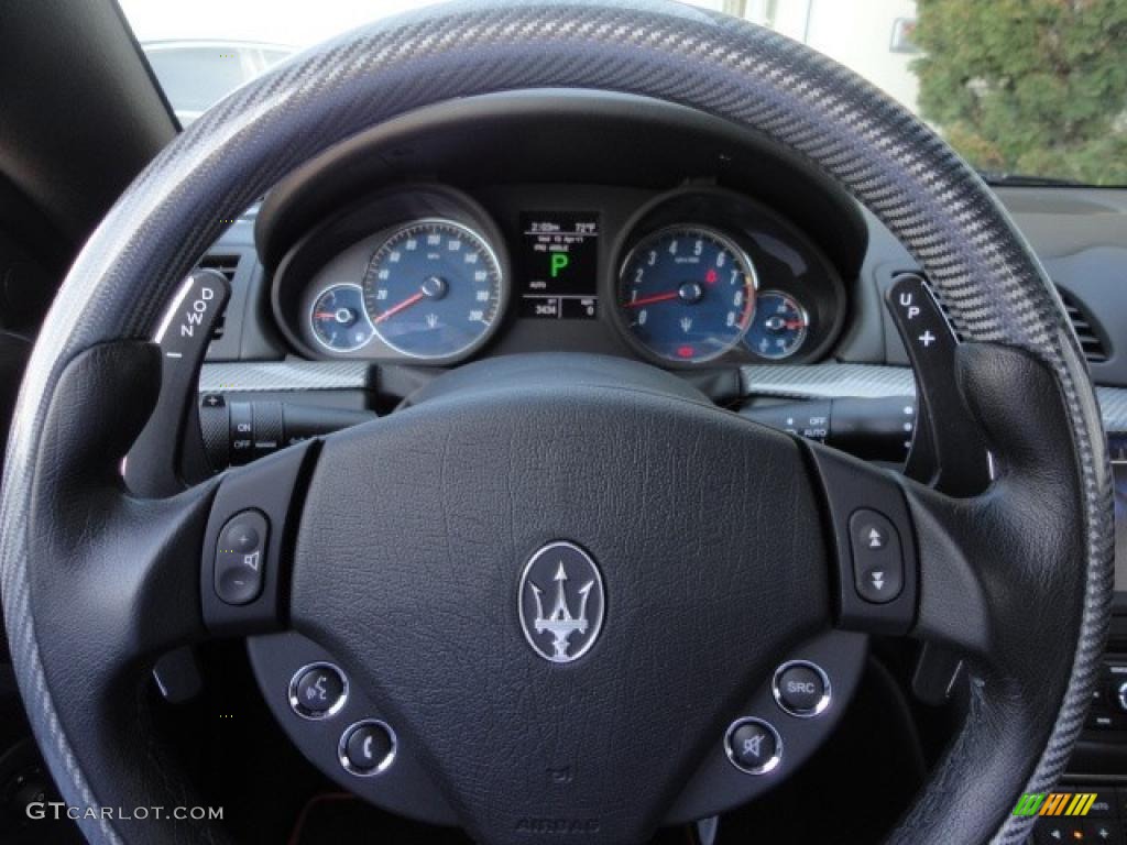 2010 Maserati GranTurismo S Nero Steering Wheel Photo #48029819
