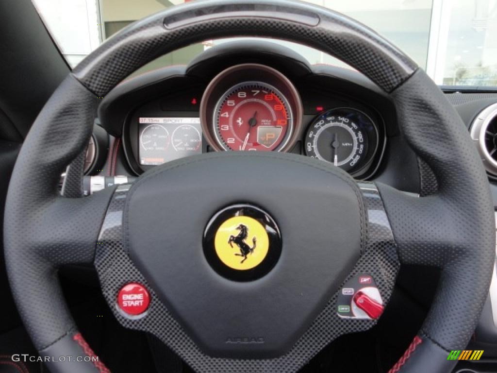 2010 Ferrari California Standard California Model Nero Steering Wheel Photo #48030482