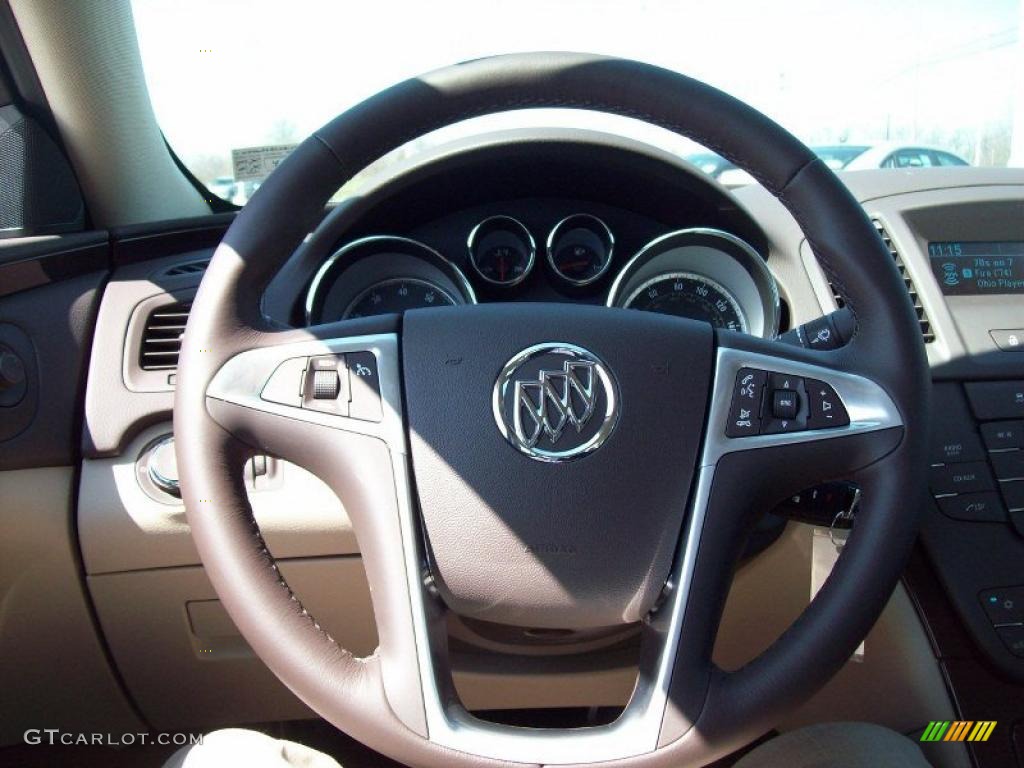 2011 Buick Regal CXL Cashmere Steering Wheel Photo #48030506
