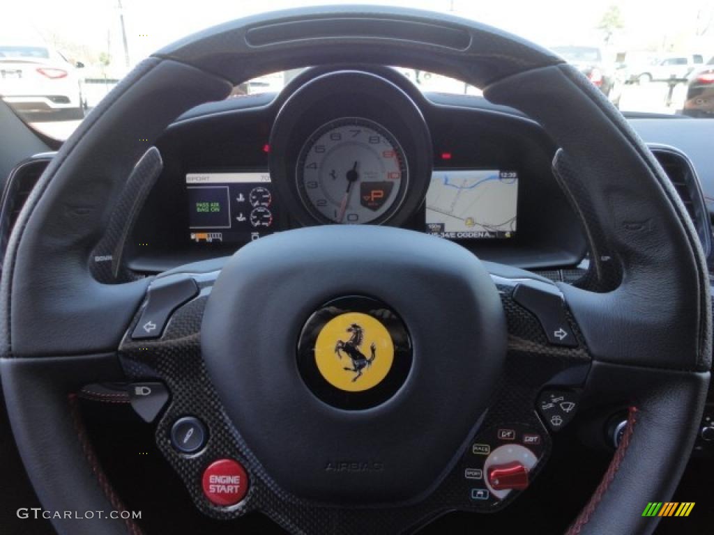 2010 Ferrari 458 Italia Black Steering Wheel Photo #48031040